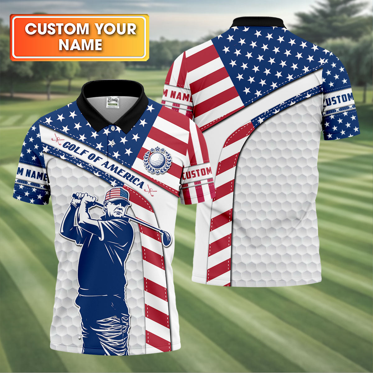 FunnyTrumpGolfOfAmericaCustomPolosForMen_MensGolfGift_US250AnniversaryGolfingApparel1