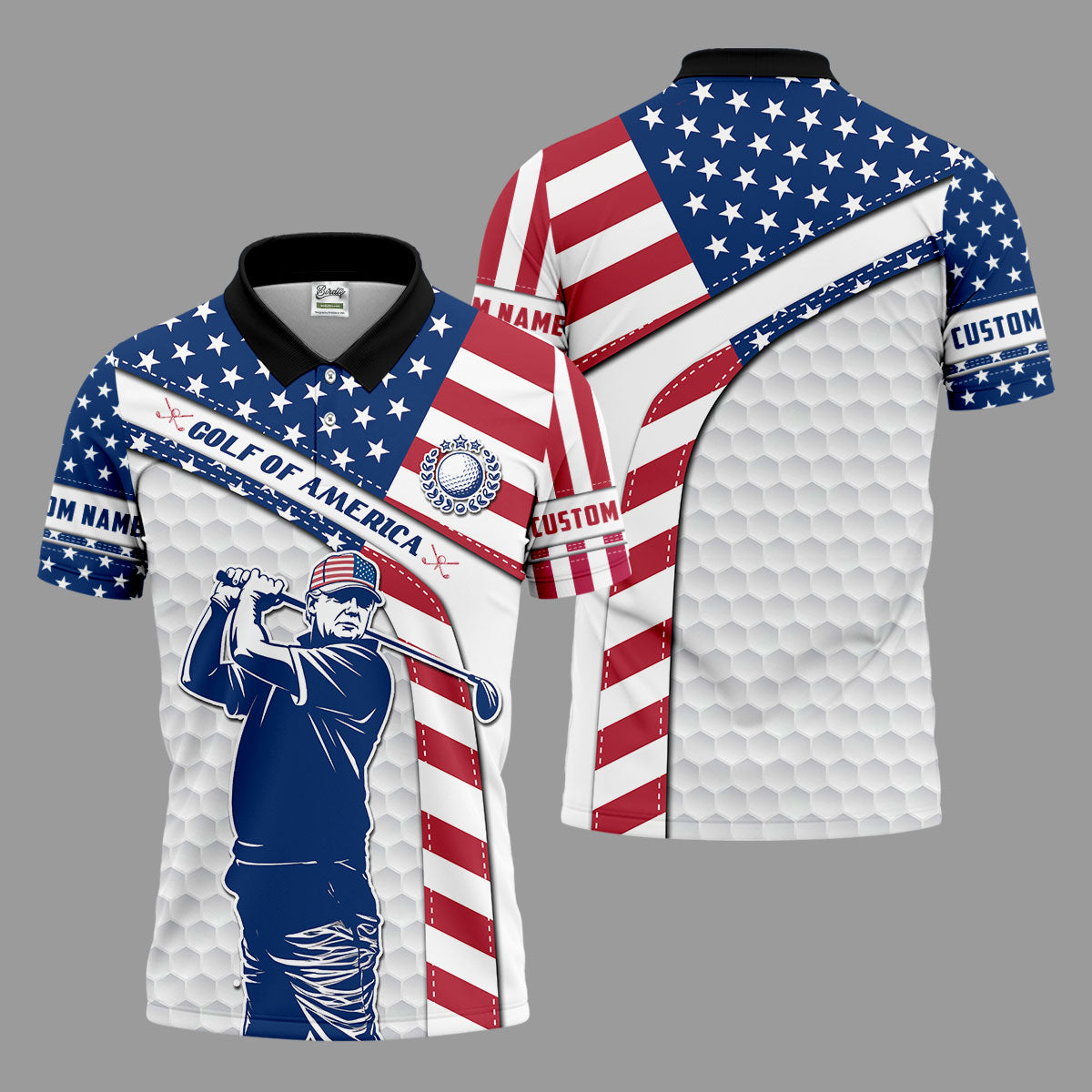 FunnyTrumpGolfOfAmericaCustomPolosForMen_MensGolfGift_US250AnniversaryGolfingApparel_PoloShirt__S1