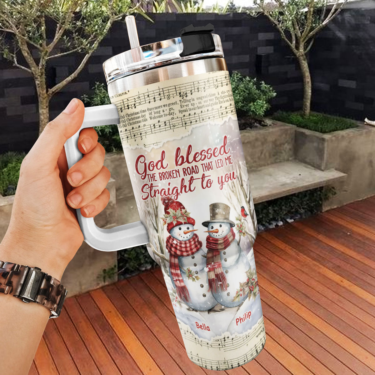 GodBlessedTheBrokenRoadThatLedMeStraightToYouPersonalizedStainlessSteelTumbler_2