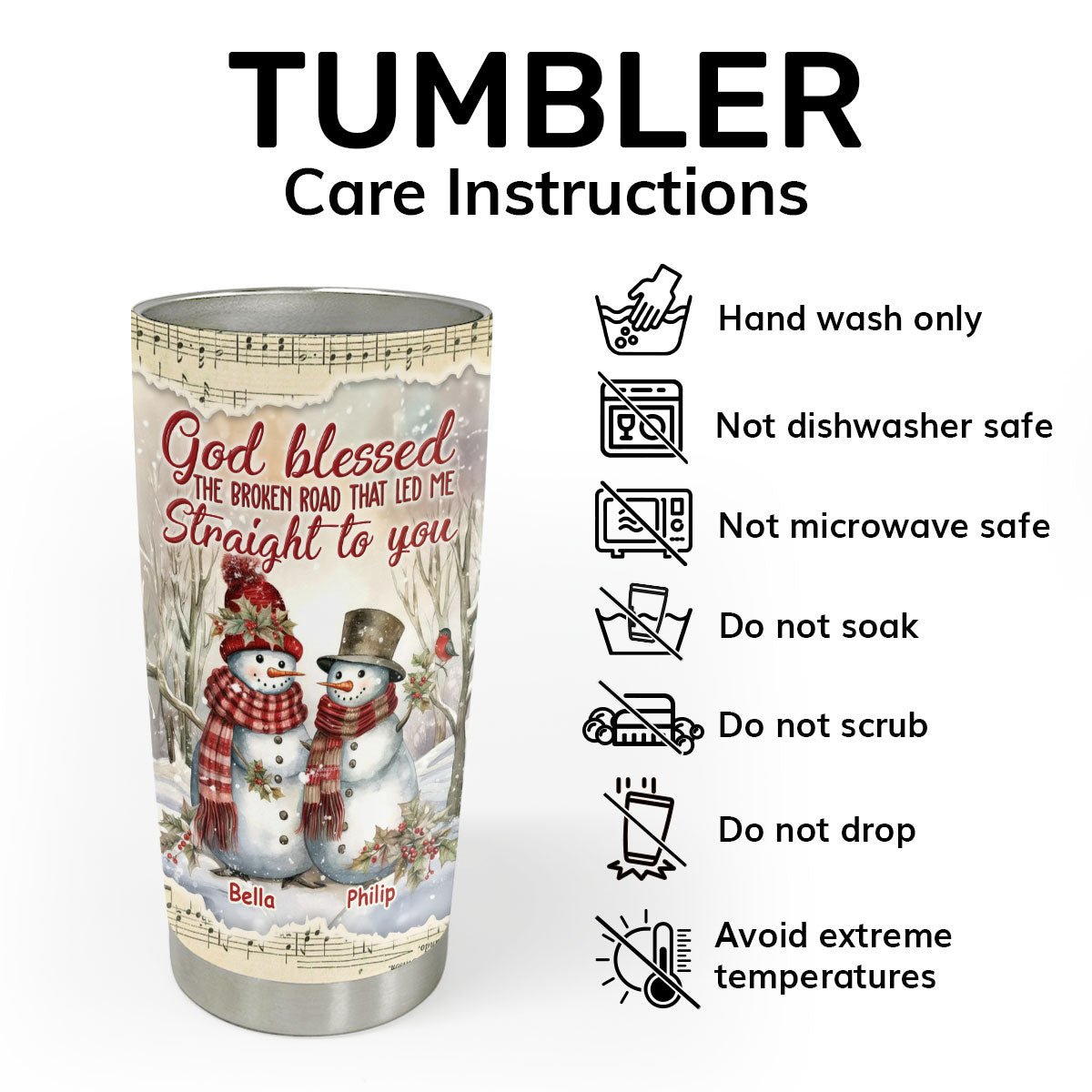 GodBlessedTheBrokenRoadThatLedMeStraightToYouPersonalizedStainlessSteelTumbler_3