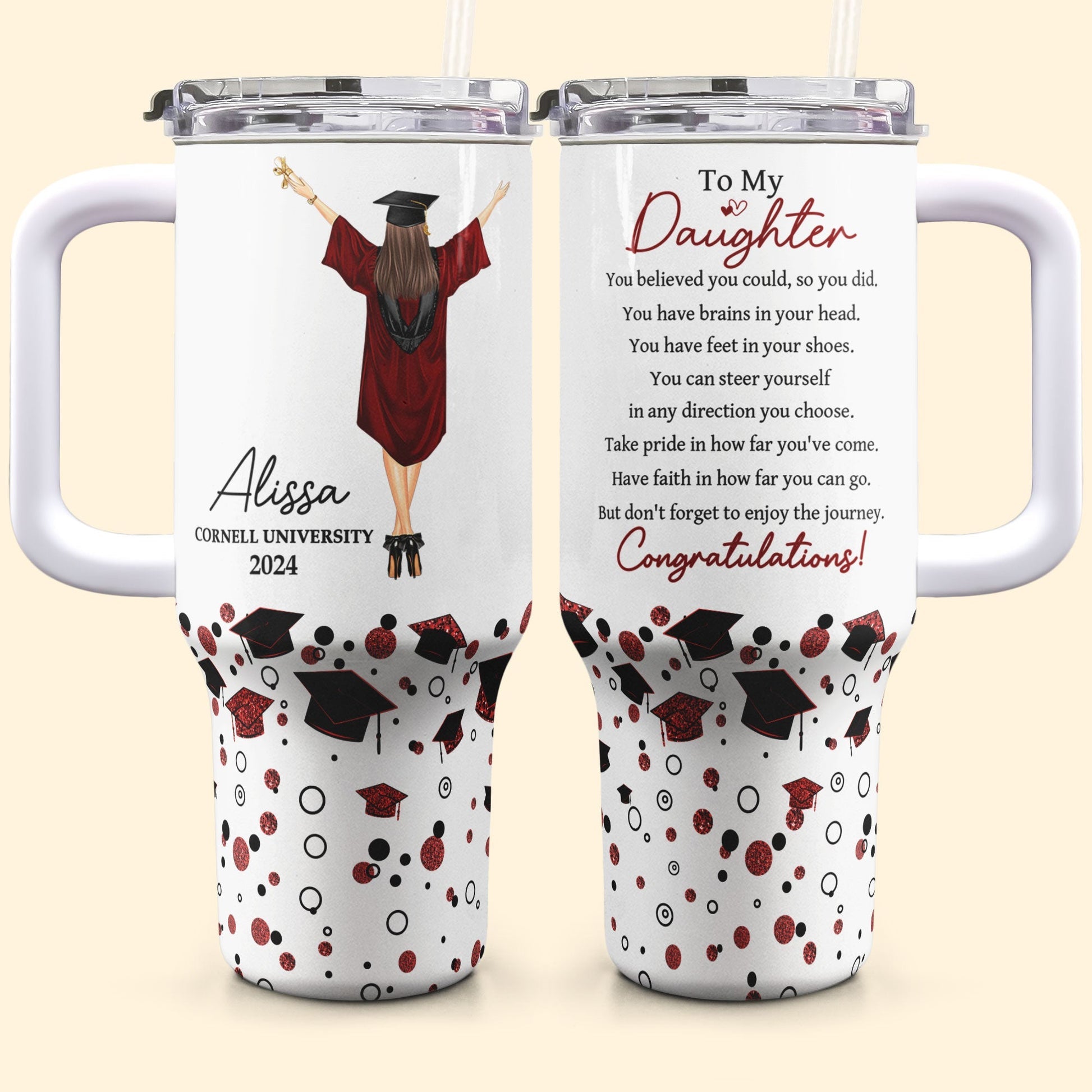 Graduation You Believed You Could So You Did Personalized 40oz Tumbler With Straw_5