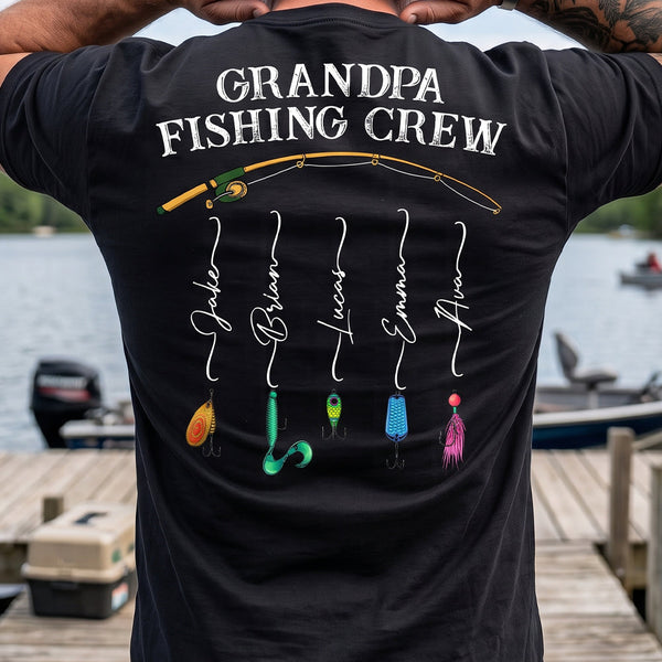 Grandpa Fishing Crew Custom Name Gift For Fisherman - Personalized Shirt HH02