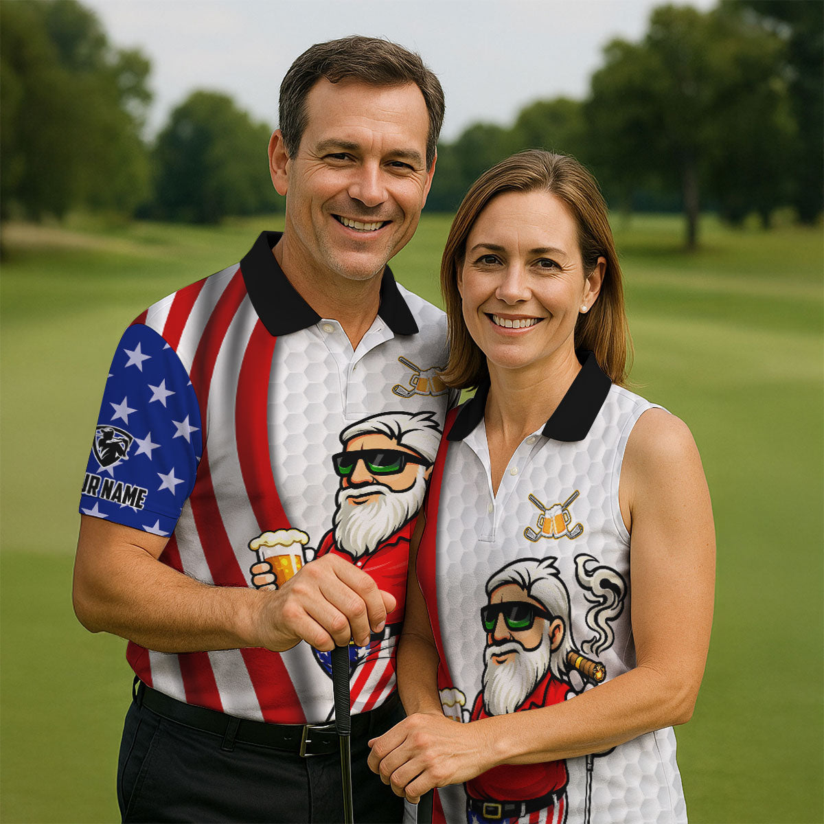 HappinessIsAnOldManWithABeerFunny4thOfJulyWhiteGolfShirt_250thAnniversaryGolfShirtsForMen4