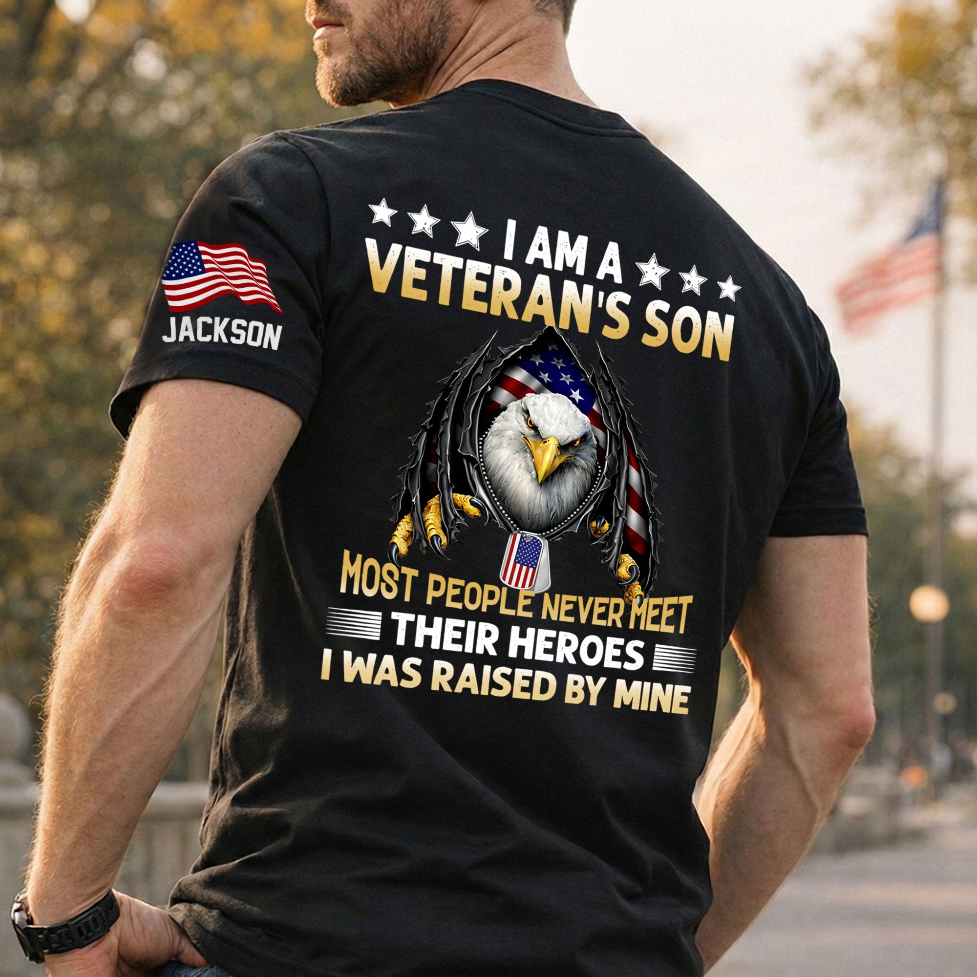 I Am A Veteran_S Son Personalized Back Printed Shirt 5