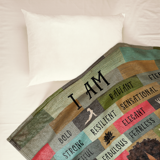 I Am Black Woman Personalized Blanket Birthday Motivational Gift For Her Black Girl Black Woman Positive Gift_2_6bfe6a20 071b 48d4 8cf6 760e6a80acb7