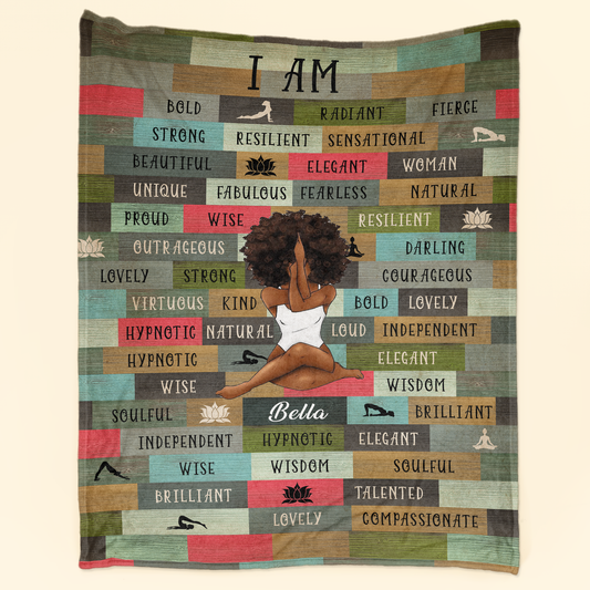 I Am Black Woman Personalized Blanket Birthday Motivational Gift For Her Black Girl Black Woman Positive Gift_4_e07293be c904 4fd8 9497 3c85f0d55f87_1