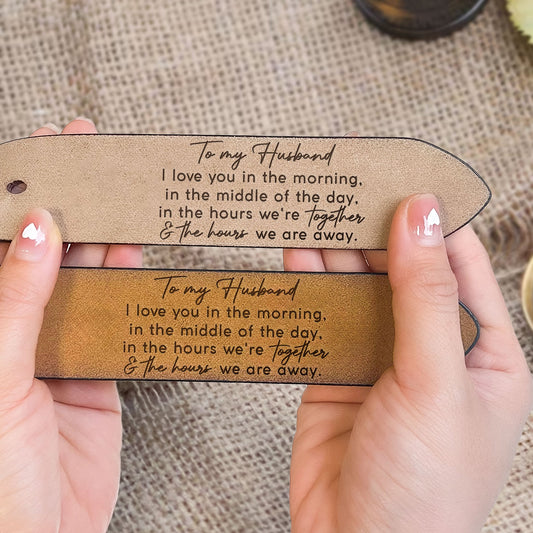 I Love You Every Day PersonalizedEngraved Leather Belt__5