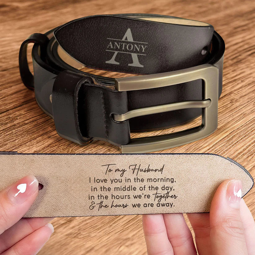 I Love You Every Day PersonalizedEngraved Leather Belt__7