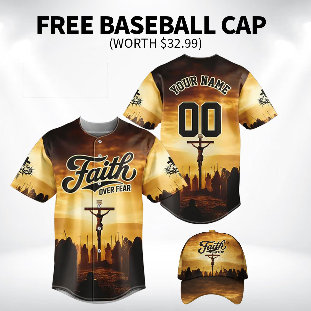 JesusFaithOverFearCrossBaseballJerseyBundle