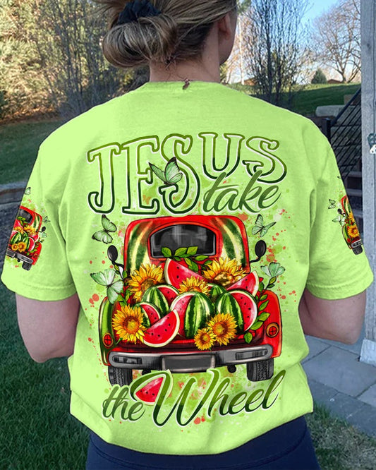 JesusTakeTheWheelWatermelon Women_sAllOverPrintShirt_1