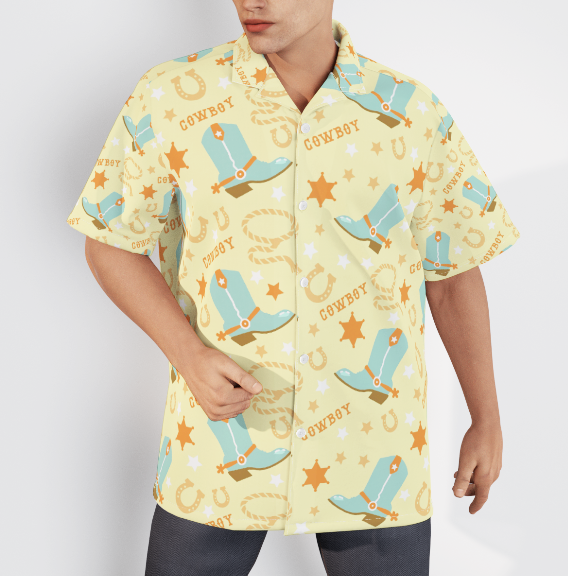 KentuckyDerbyCowboysRodeoYellowAlohaHawaiianShirtsForMenAndForWomenWT6276_7318_3
