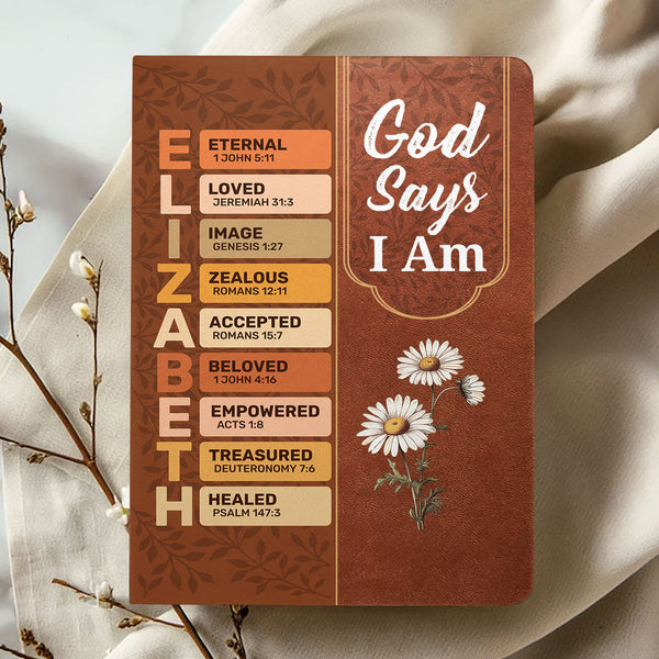 God Says I Am Eternal - Personalized Leather Cover Notebook | TD118
