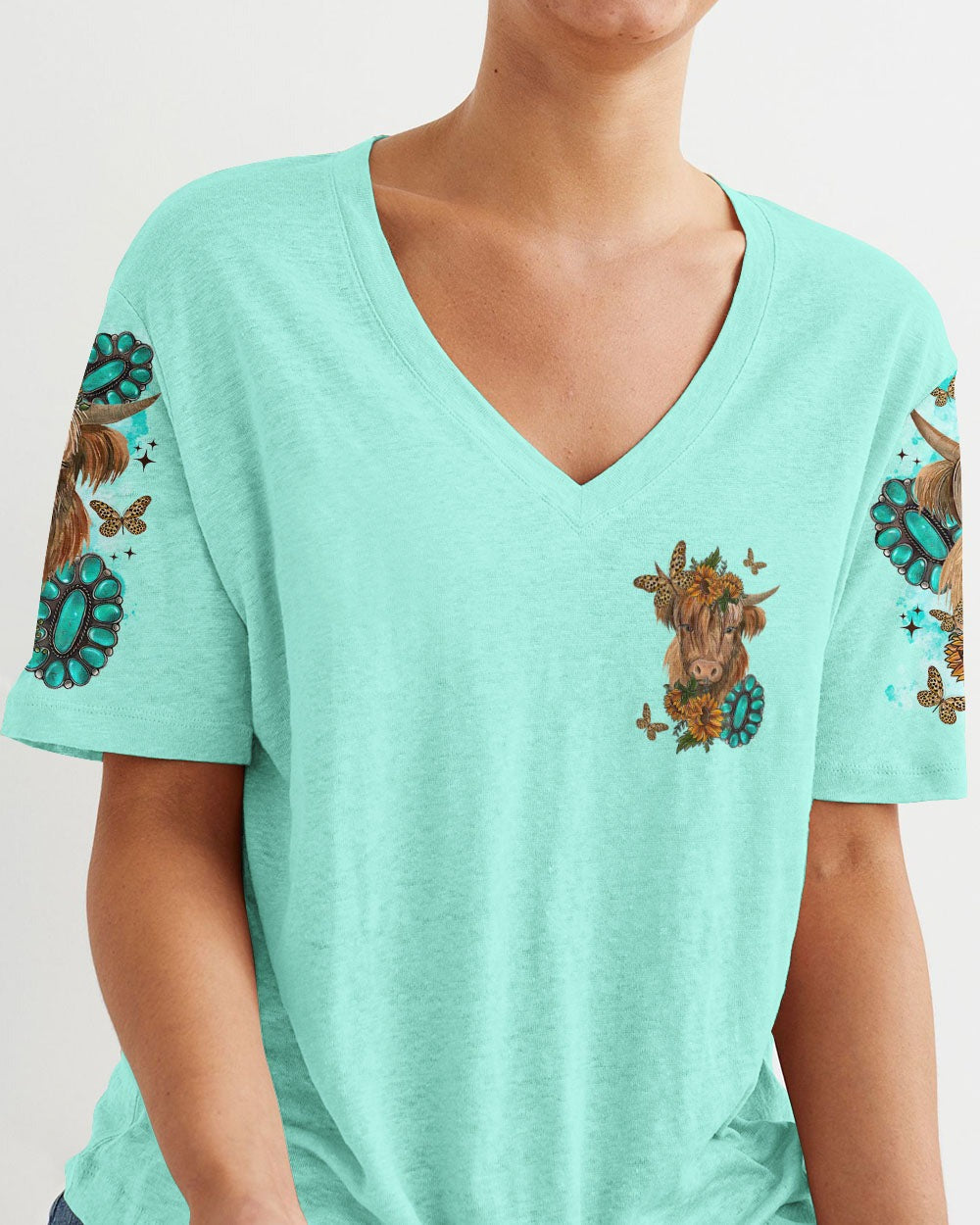 LivingLifeSomewhereBetweenJesusCow Women_sAllOverPrintShirt_5