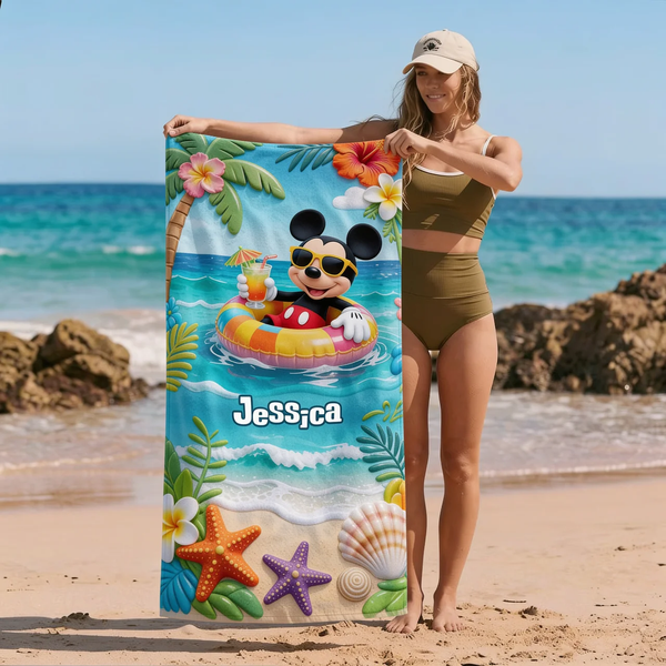 Summer Vibes - Personalized Beach Towel - Vacation Gift for Travelers - MkMo