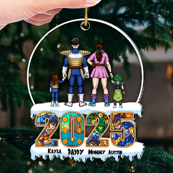 DrBa Super Saiyan Family 2025 - Personalized Acrylic Ornament - Gift For Family Members - CL03 NA94