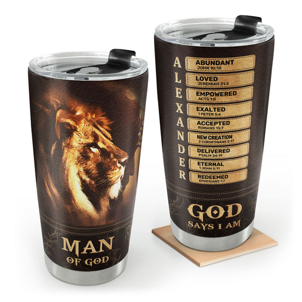 Man Of God - Personalized Stainless Steel Tumbler - Gift For Him | CLGOD06 HN02
