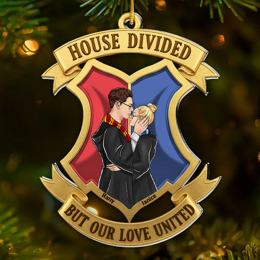 Wizard And Witch House Divided But Our Love United - Personalized Acrylic Ornament - Gift For Couples | CL20 NL122