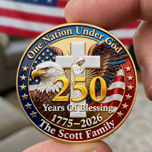 One Nation Under God 250 Years Of Blessing - Personalized Commemorative Coin - Gift For Patriotic | HN02
