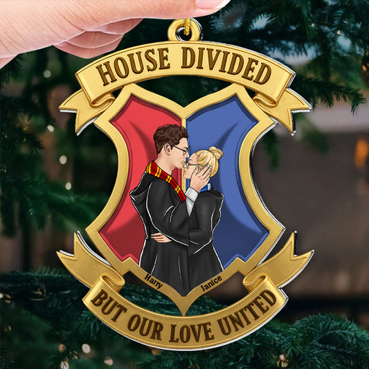 Wizard And Witch House Divided But Our Love United - Personalized Acrylic Ornament - Gift For Couples | CL20 NL122