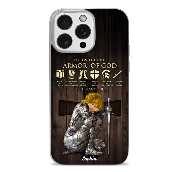 Woman Warrior Of God Put On The Full Armor Of God - Personalized Phone Case TD118