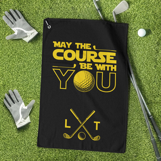 May The Course Be With You Custom Name For Men_ Golfers_ Husband_ Buddies Personalized Golf Towel_1