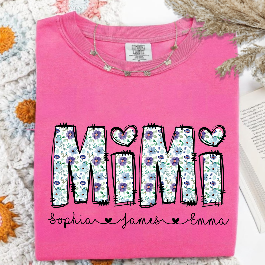 Mimi Shirt with Grandkids Names _E2_80_93 Cute Floral Design for Grandma 12 tM7y8
