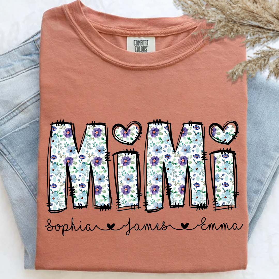 Mimi Shirt with Grandkids Names _E2_80_93 Cute Floral Design for Grandma 4 pg7VZ