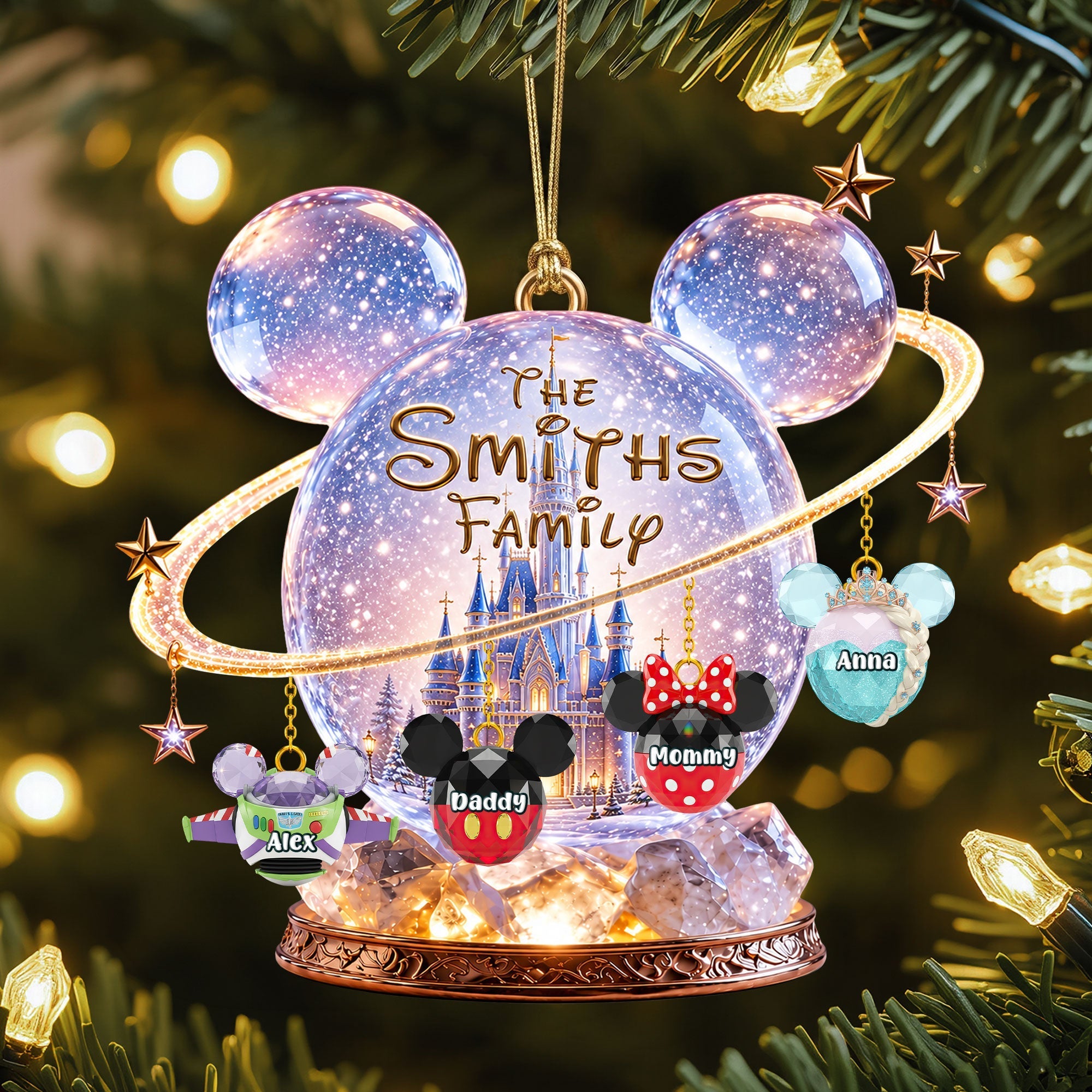 LA02. DSNY Christmas Family Castle Gifts For Family - Personalized Ornament