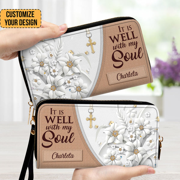 It Is Well With My Soul - Thoughtful Gift For Christians - Personalized Leather Long Wallets - AT4080720