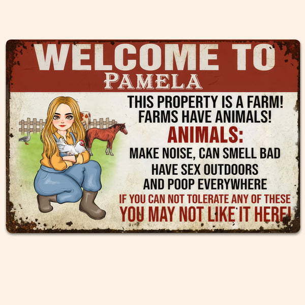 This Property Is A Farm - Personalized Metal Sign - Funny Gifts For Farmer, Gifts For Chicken Lover | GR17 NH96