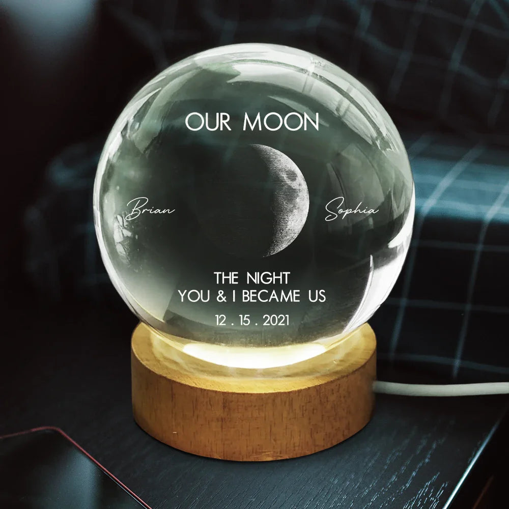 MoonPhaseTheBeginningOfOurForever PersonalizedCrystalGlobeLamp AT2027 CLA2366 MK 2