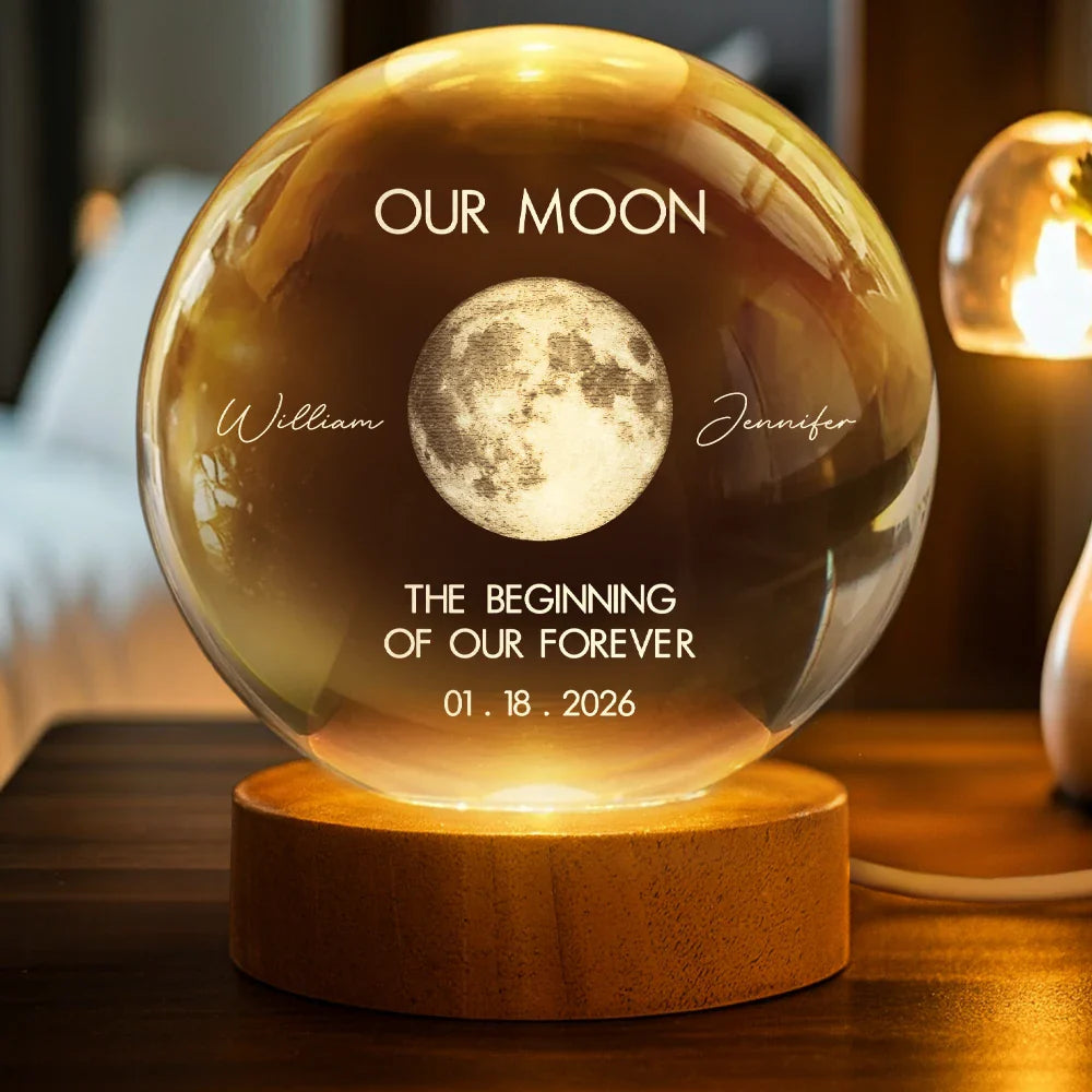 MoonPhaseTheBeginningOfOurForever PersonalizedCrystalGlobeLamp AT2027 CLA2366 MK DEF