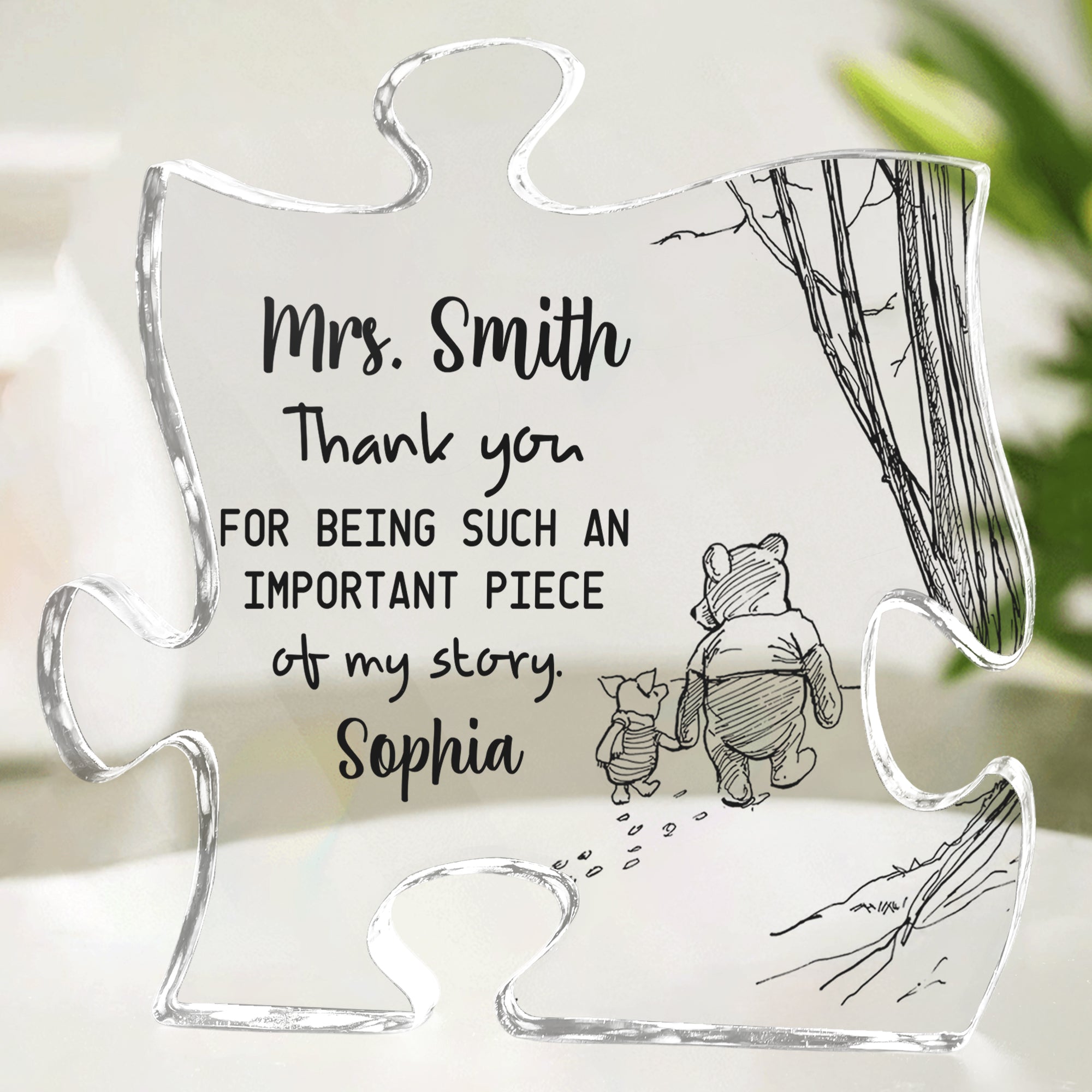 Never Forget You Are The Piece That Made The Difference Thank You Gift For Teacher_ Coworker_ Mentor Personalized Acrylic Plaque 1