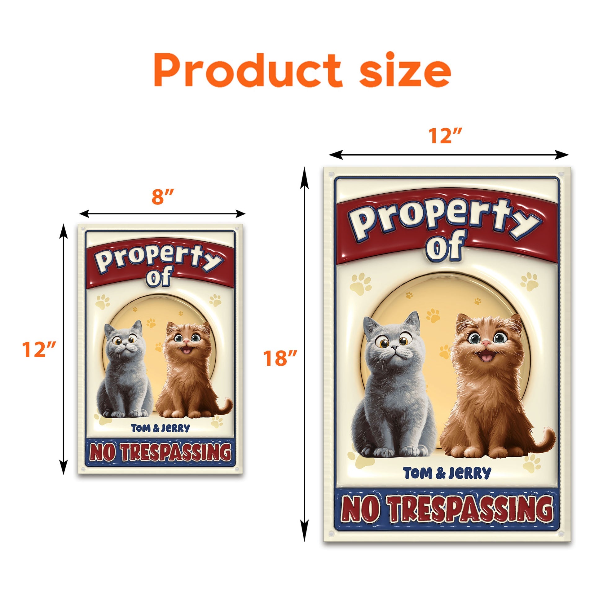 No Trespassing Cat Version Personalized Metal Sign_4