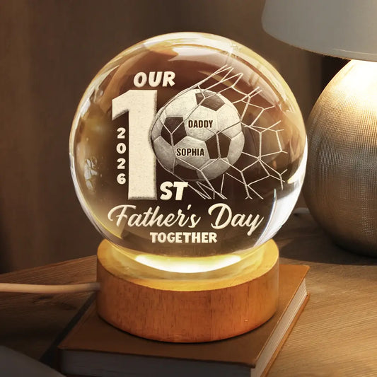 OurFirstFather_sDaySoccerLovers PersonalizedCrystalGlobeLamp MI274 VKT757 MK1