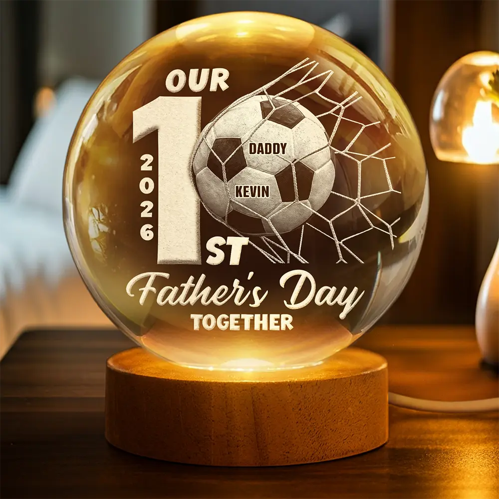 OurFirstFather_sDaySoccerLovers PersonalizedCrystalGlobeLamp MI274 VKT757 MKDEF