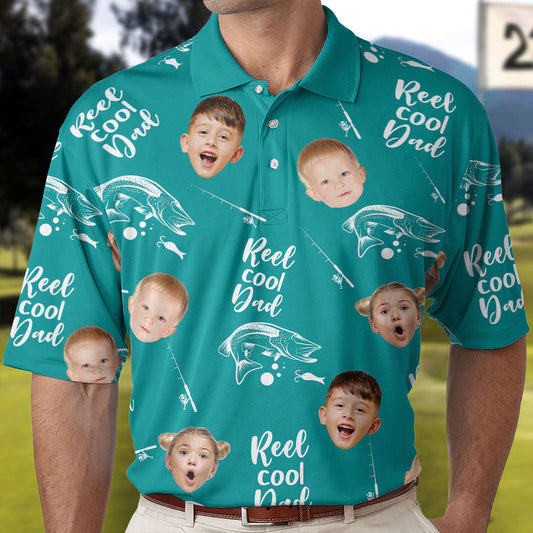 Reel Cool Dad Personalized Photo Polo Shirt_1