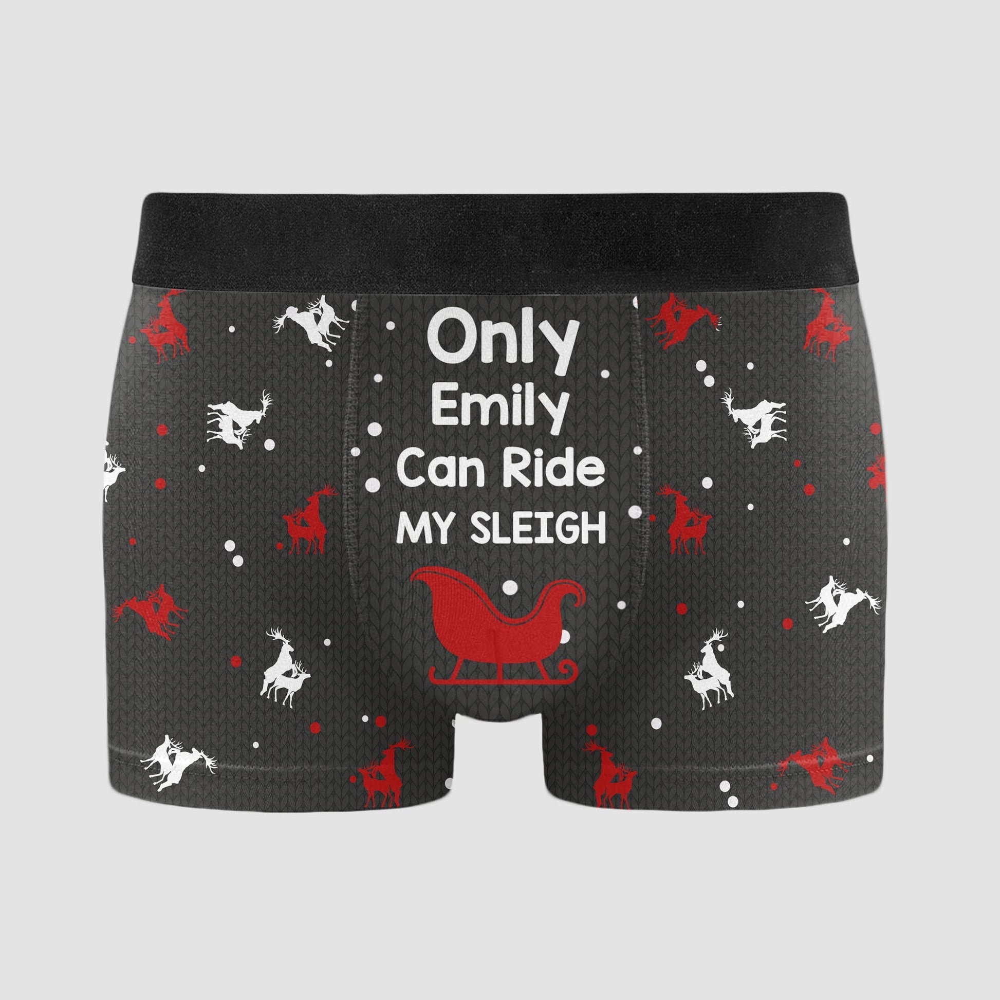Ride My Sleigh Funny Christmas Personalized Men_s Boxer Briefs_4