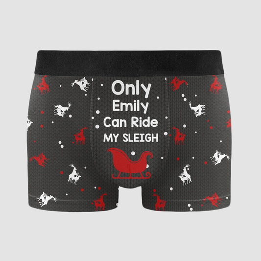 Ride My Sleigh Funny Christmas Personalized Men_s Boxer Briefs_4