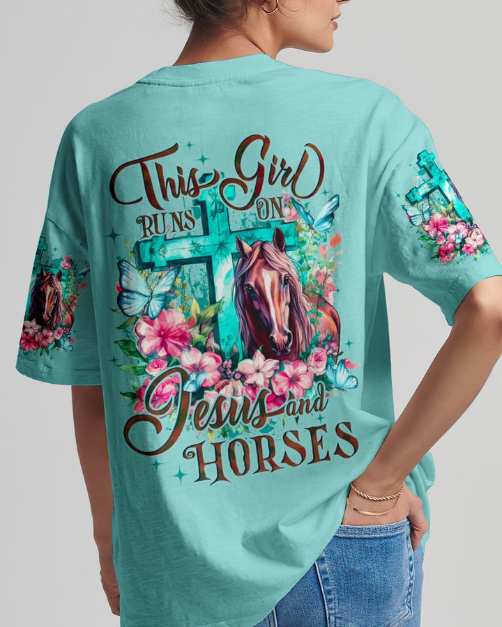RunsOnJesusAndHorsesWomen_sAllOverPrintShirt_10