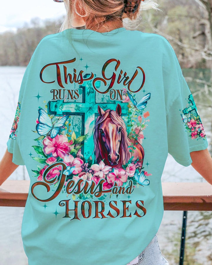 RunsOnJesusAndHorsesWomen_sAllOverPrintShirt_8