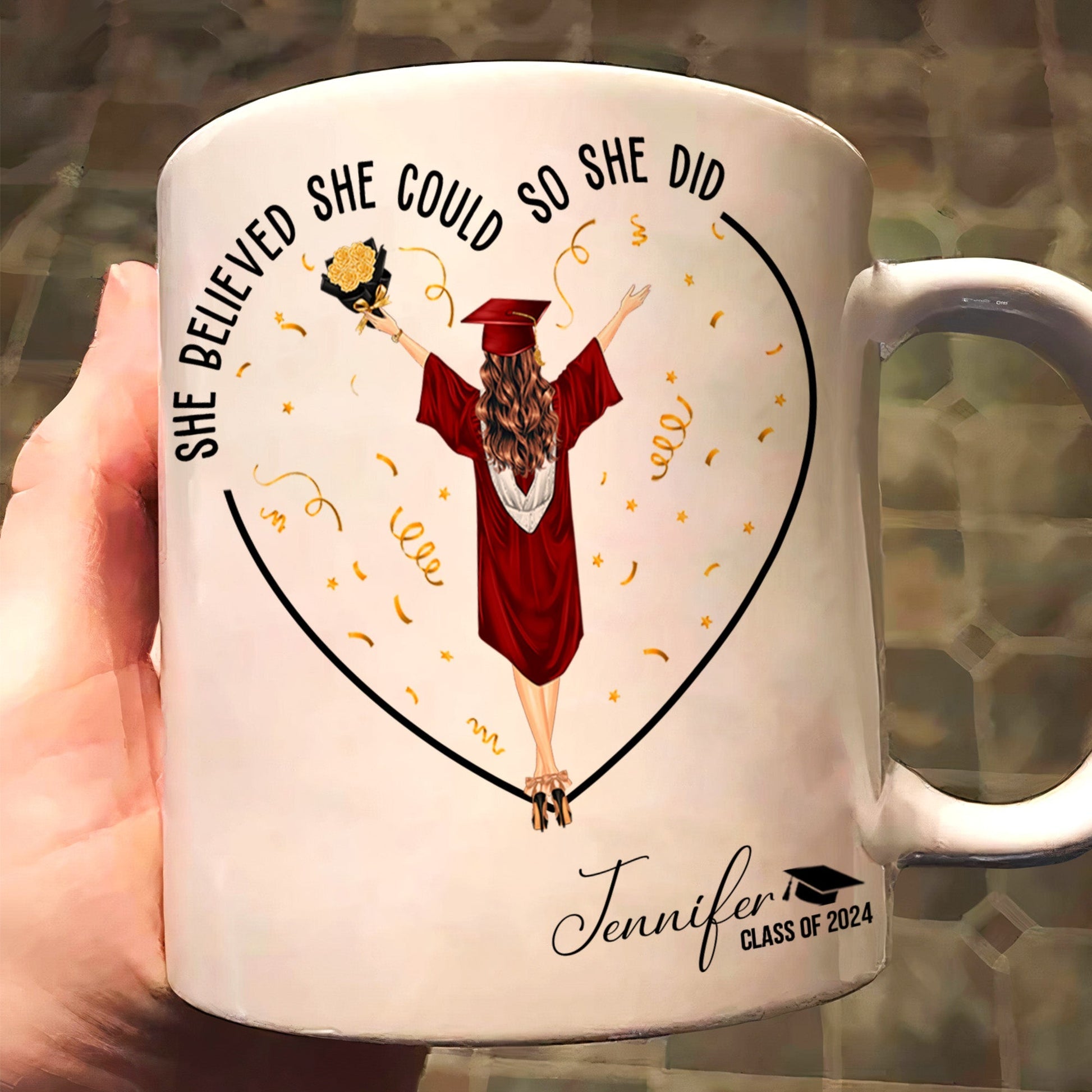 She Believed She Could So She Did Personalized Mug_1