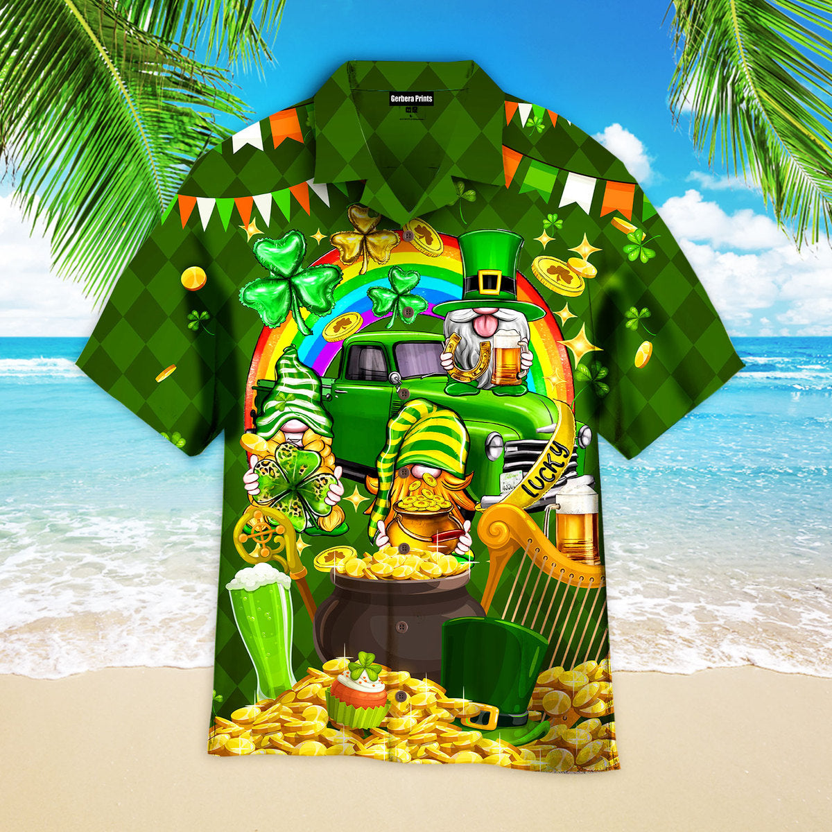St. Patrick's Day Shamrockin' With My Gnomies Aloha Hawaiian Shirts