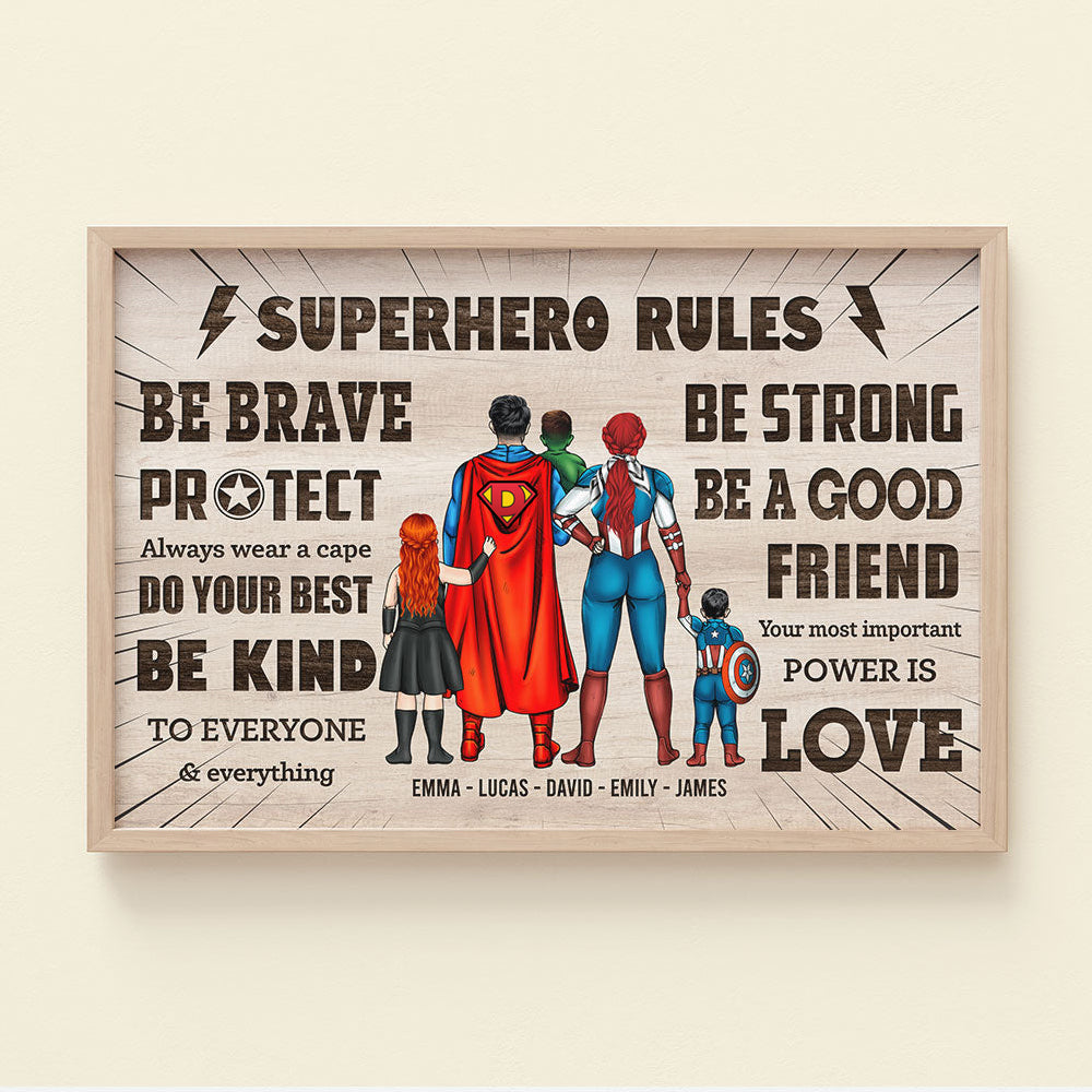 Super_Family_Rules_ _Personalized_Canvas_Print_ _Gift_For_Dad_Mom