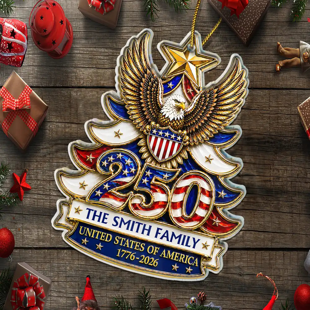 LA02. USA 250th Anniversary 1776-2026 Patriotic Keepsake Gift For Family - Personalized Acrylic Ornament