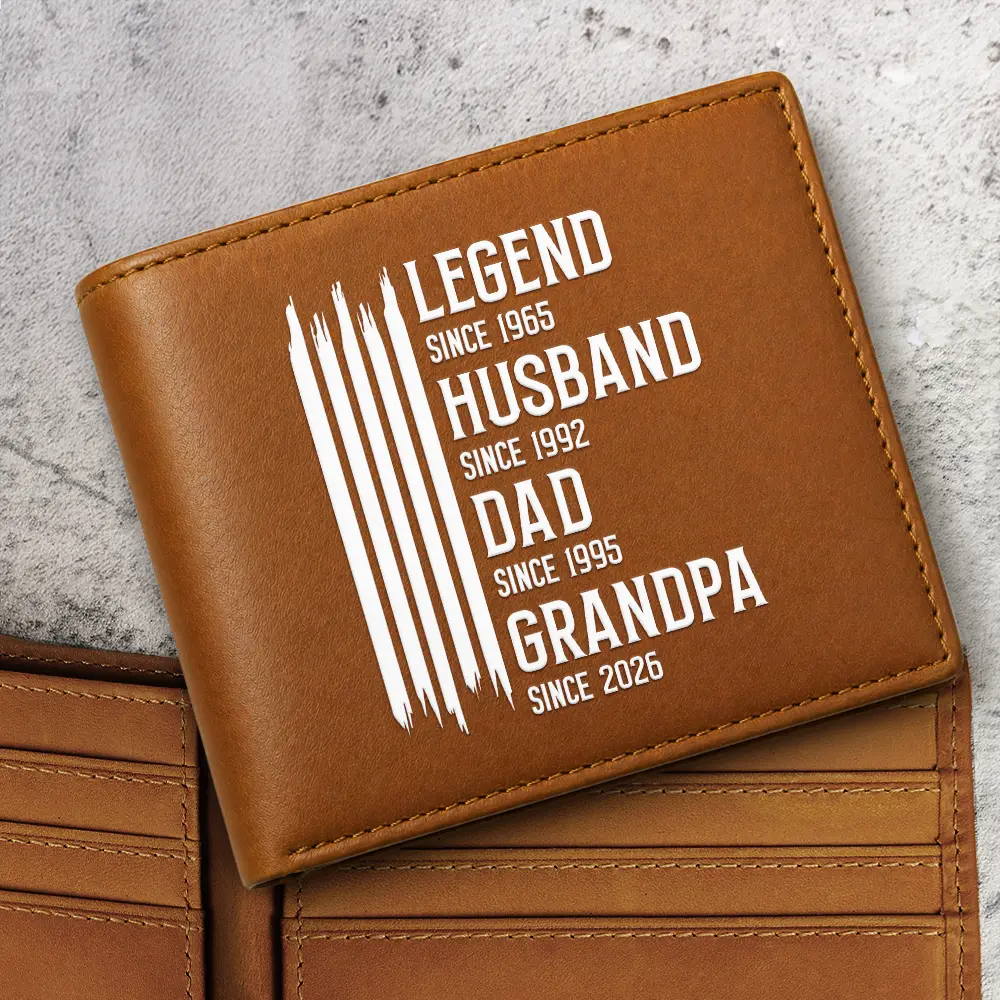 TheOriginalLegendLegendHusbandDaddyGrandpa PersonalizedLeatherWallet TI394 DSR1030 MKDEF