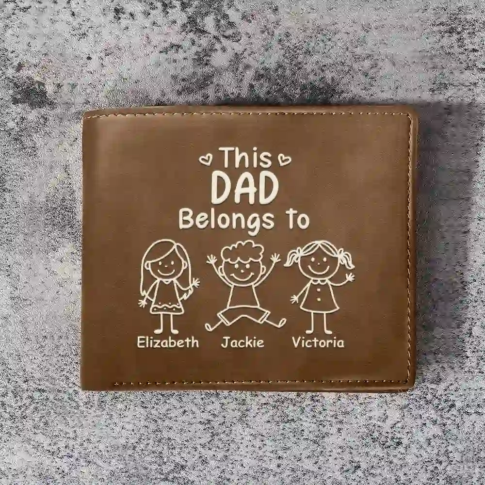 ThisGrandpaDadBelongsToKidsPet PersonalizedLeatherWallet NV1393 CLA1890 MK2