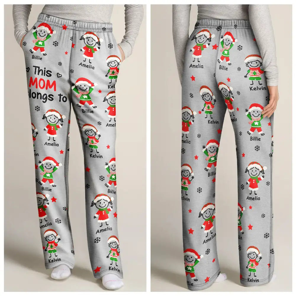 ThisGrandpaGrandmaBelongsToChristmasKidStickFigures PersonalizedPajamaPants NV1394 CLA1915 MK1