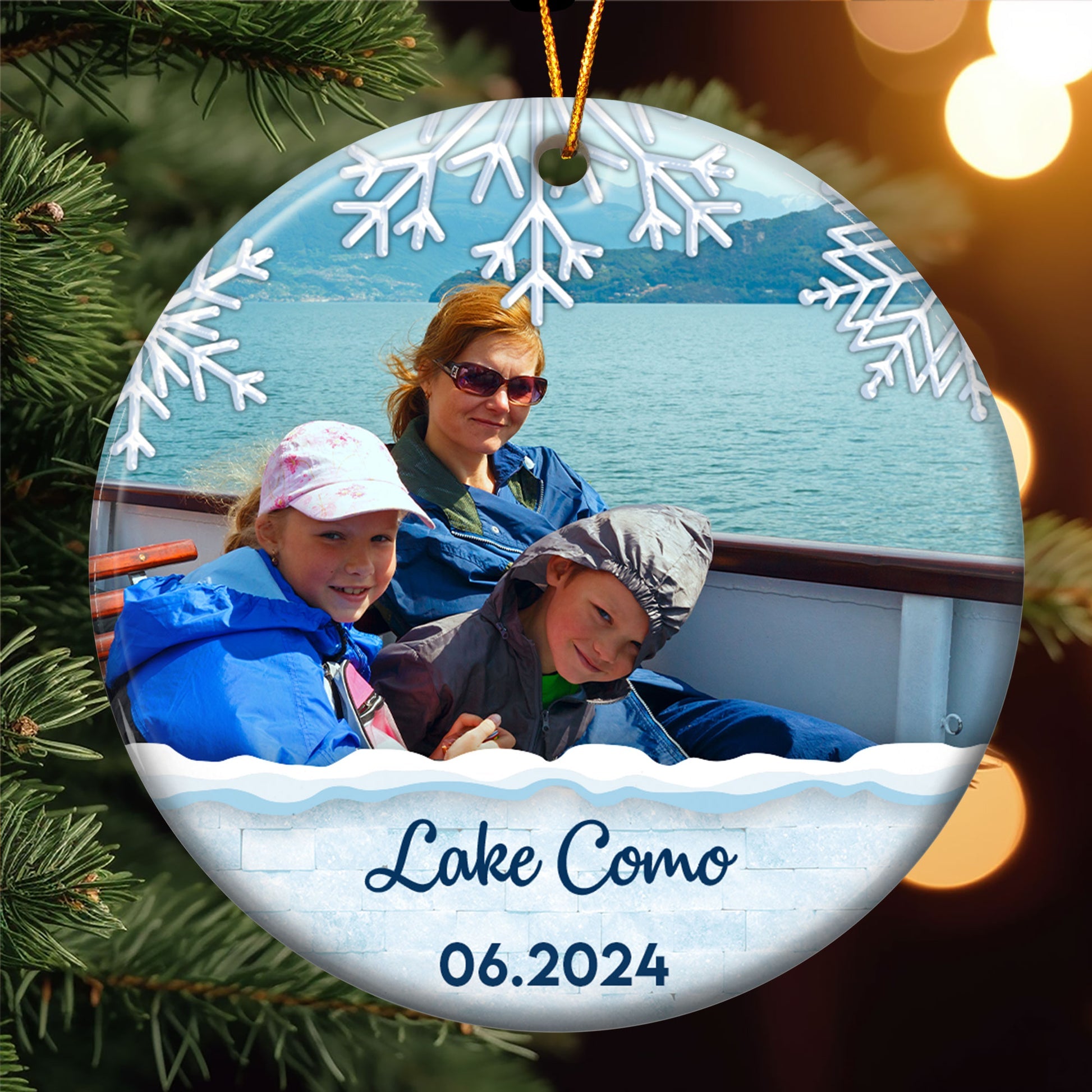 Travel Memories Personalized Ceramic Photo Ornament_1