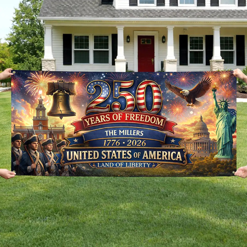 USA250thAnniversaryLandOfLiberty PersonalizedHorizontalBanner DH352 CLA2678 mkweb3